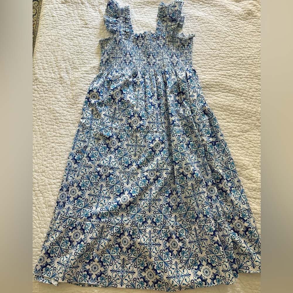 Hill House Blue and White Floral Dress
